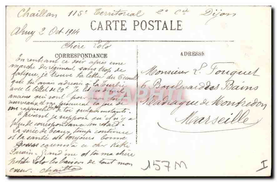 CPA Dijon Le Porche du Palais de Justice  — Rückseite