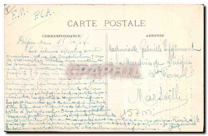 CPA Dijon Horloge de Jacquemart  — Rückseite