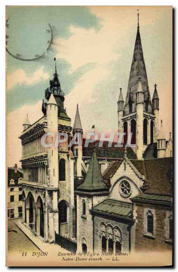 CPA Dijon Ensemble de eglise Notre Dame 