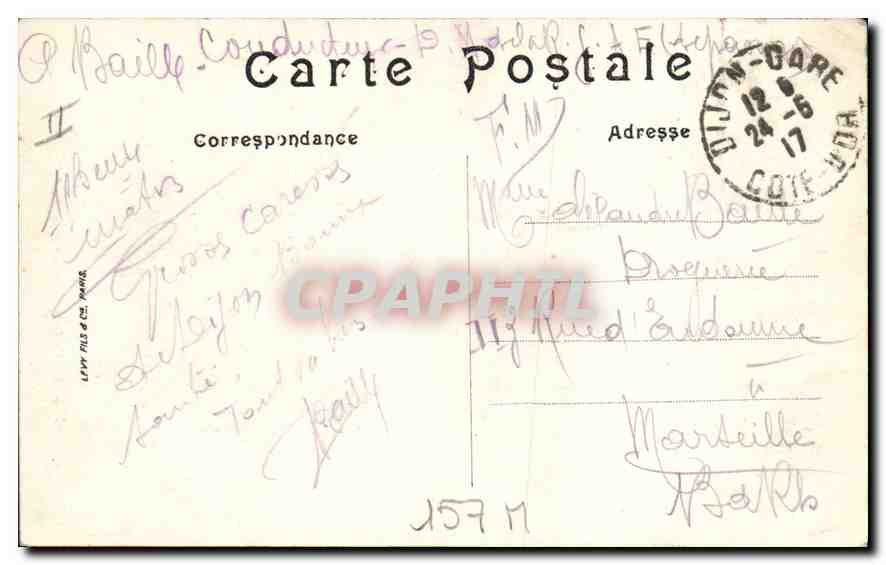 CPA Dijon la porte Guillaume et la rue de la Liberte  — Verso