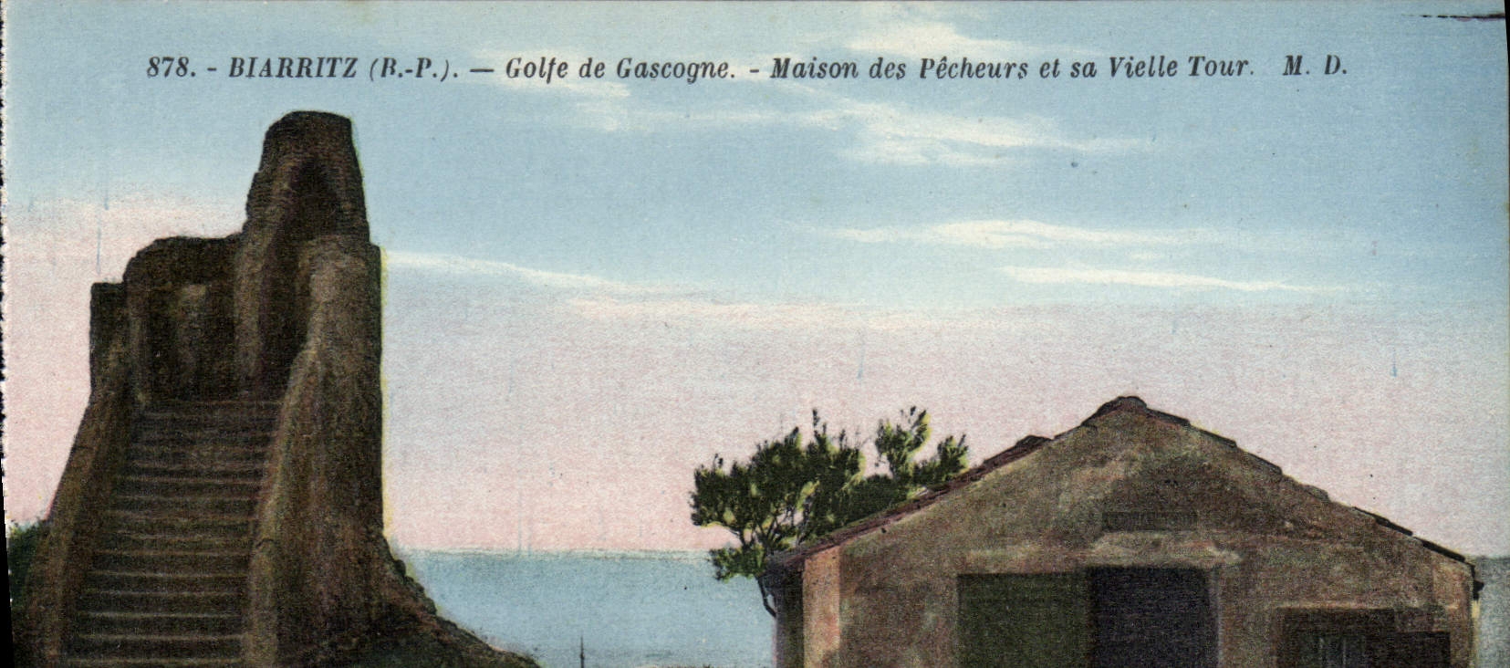 CPA Biarritz B P Golfe de Gascogne maison des pecheurs et sa Vielle Tour 