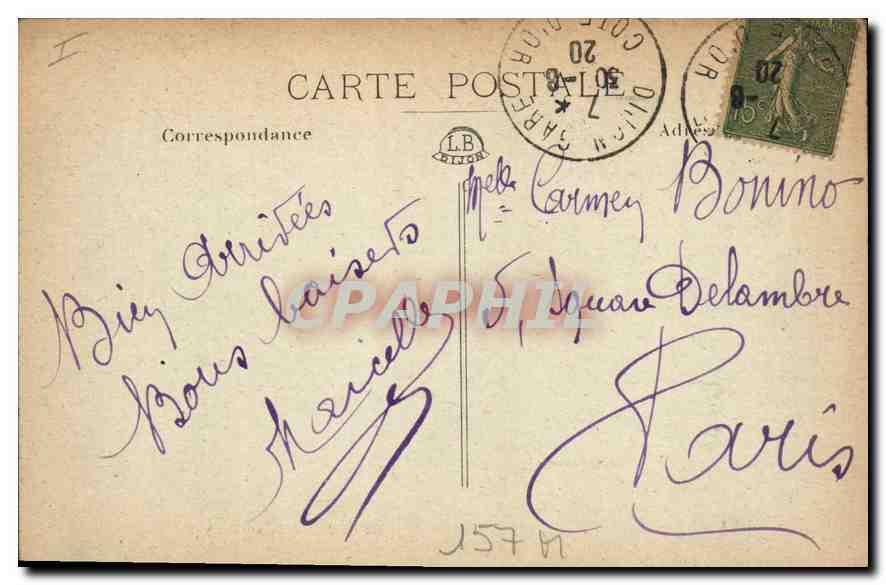 CPA Dijon Square darcy  — Rückseite