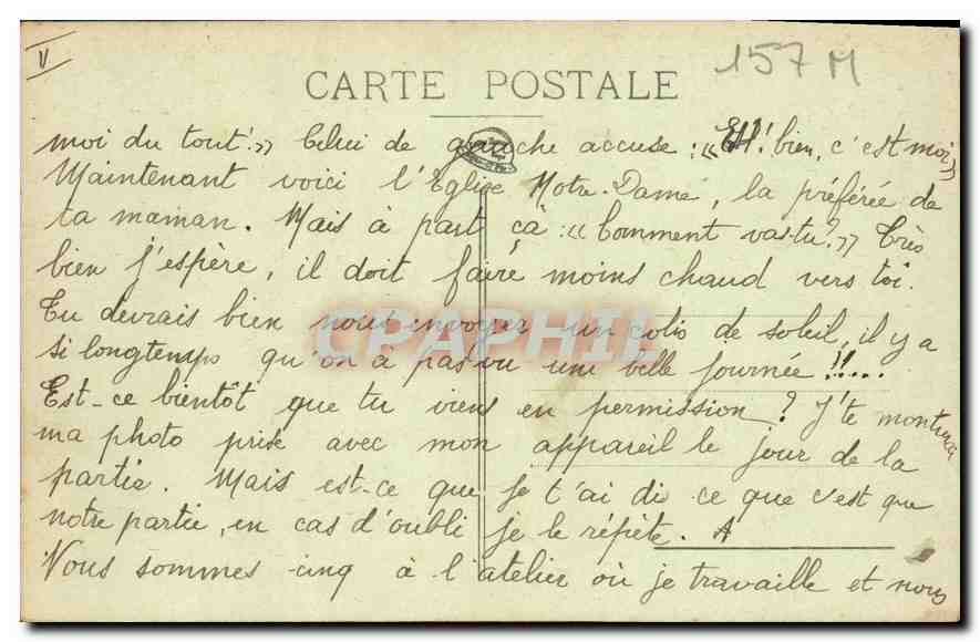 CPA Dijon Eglise Notre Dame  — Verso