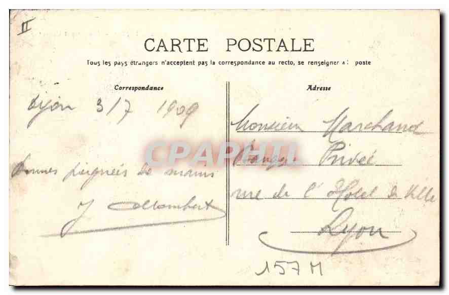 CPA Dijon monument Carnot  — Verso