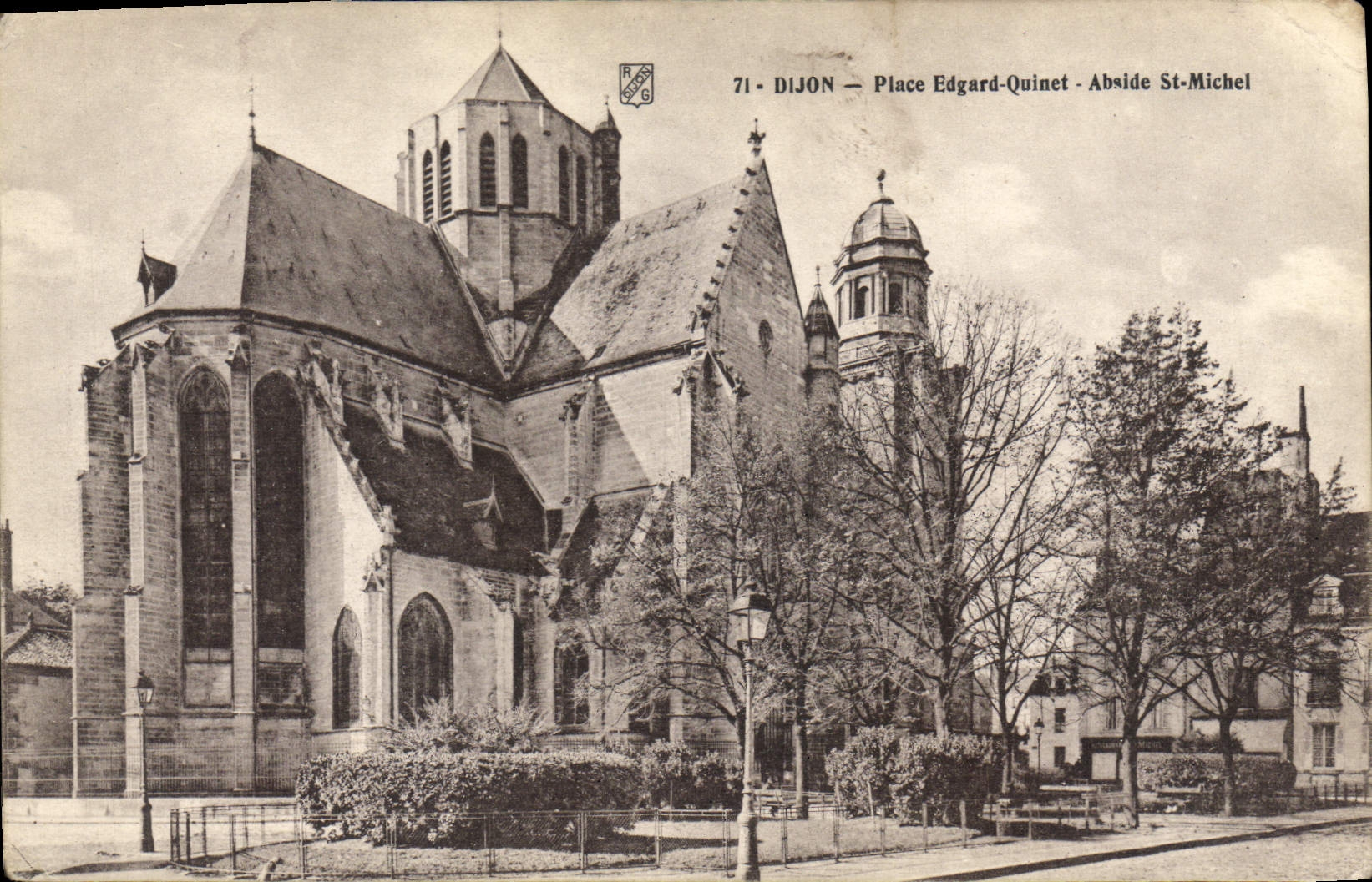 CPA Dijon place Edgard Quinet Abside St Michel 