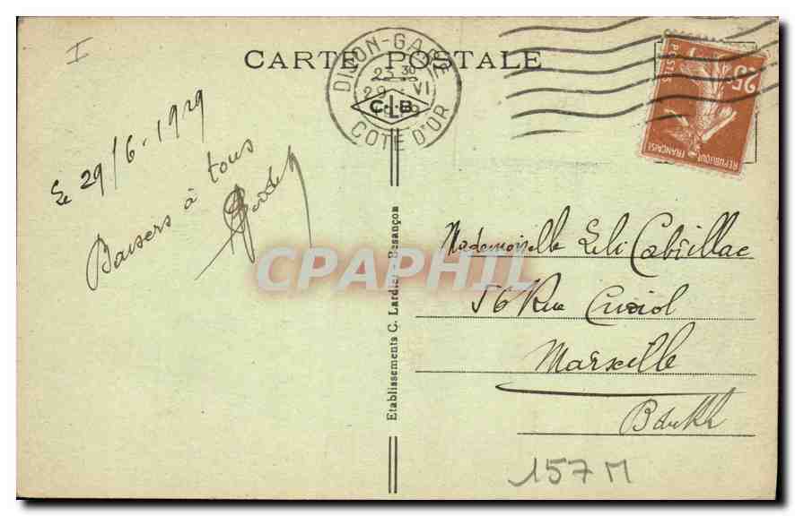 CPA Dijon monument Saint Bernard  — Verso