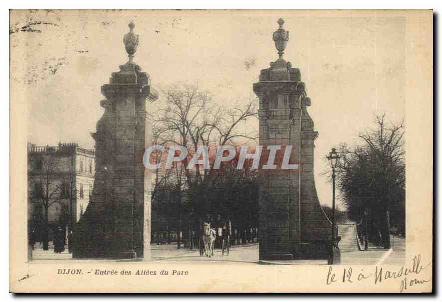 CPA Dijon entree des Allees du parc 