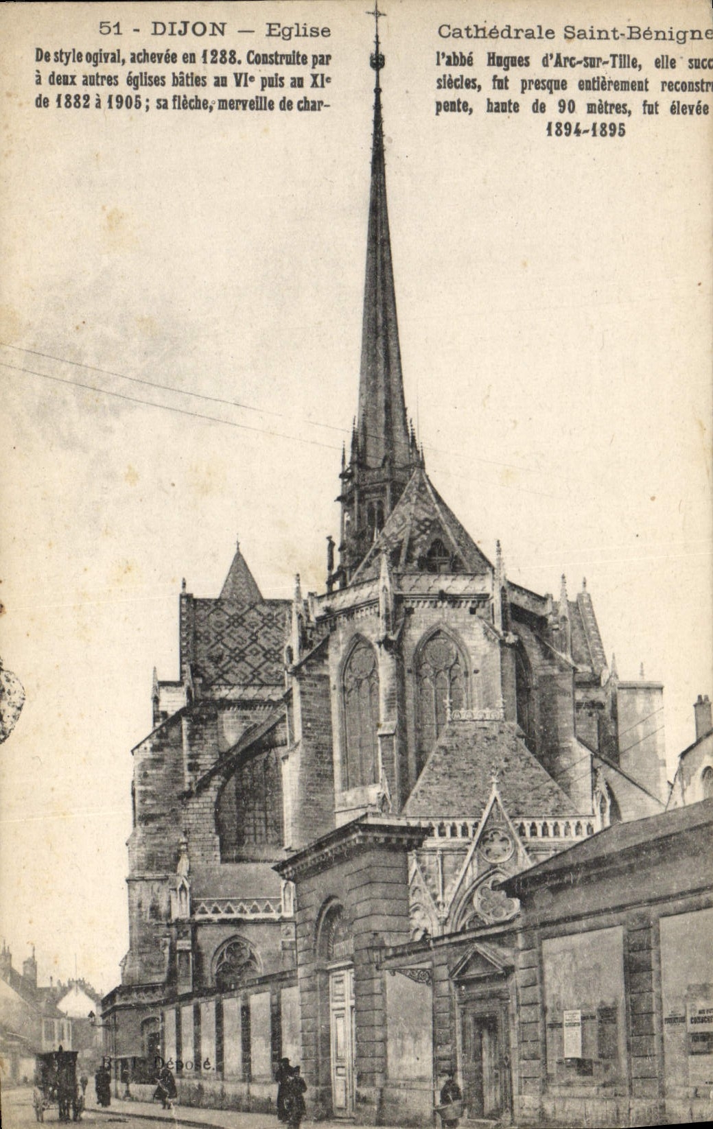 CPA Dijon eglise cathedrale Saint Benigne De style ogival achevee en 1288 Construit par l'abbe Haues
