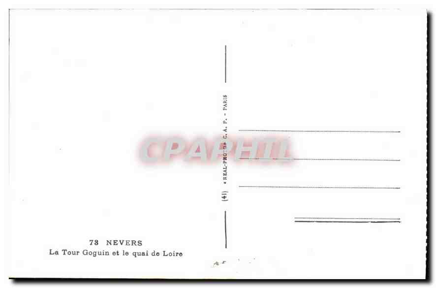 CPA Nevers la tour Goguin et le Quai de Loire  — Rückseite