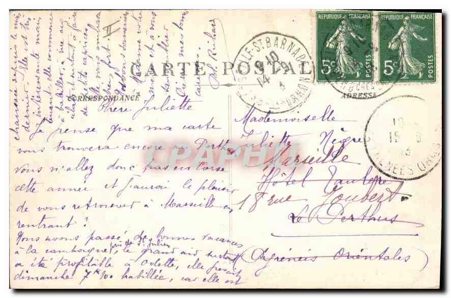 CPA Marseille vue generale de la Joliette  — Verso