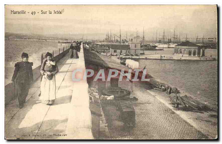 Marseille - 49 - Sur la Jetée — H. J. Fournier, Photographe - Anverso