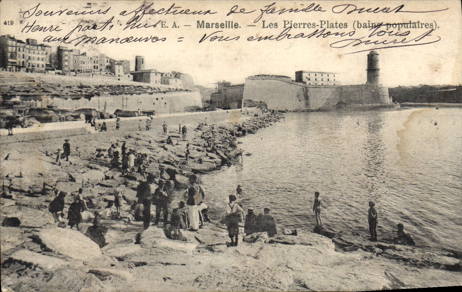 Les Pierres-Plates (bains populaires) — Marseille — Henri part, puis E.A. — N° 419