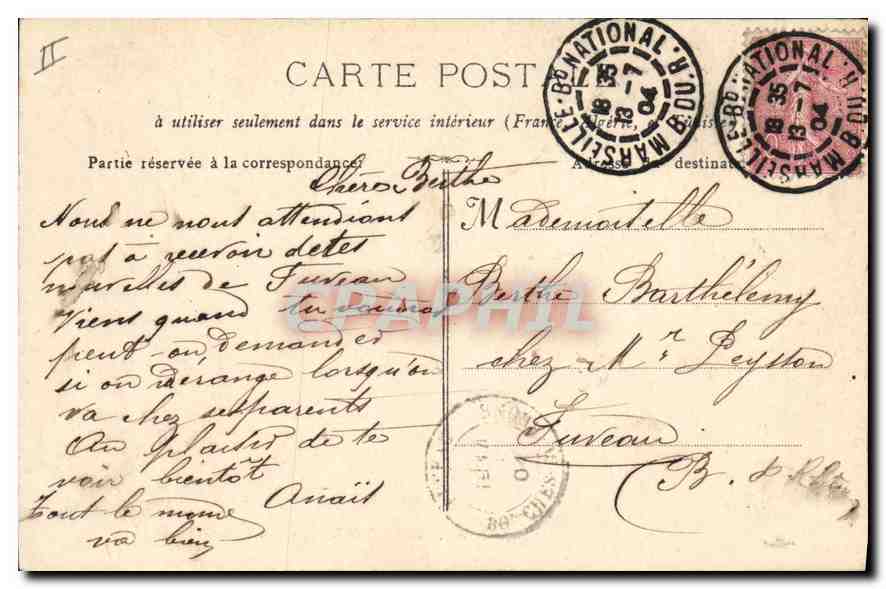 CPA Marseille la Joliette  — Verso