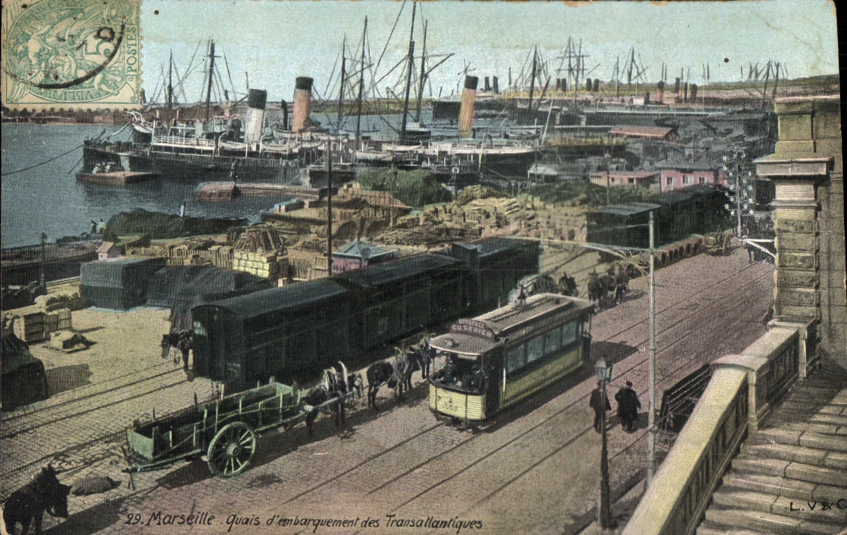 Marseille — Quais d'embarquement des Transatlantiques — L.V.&C.