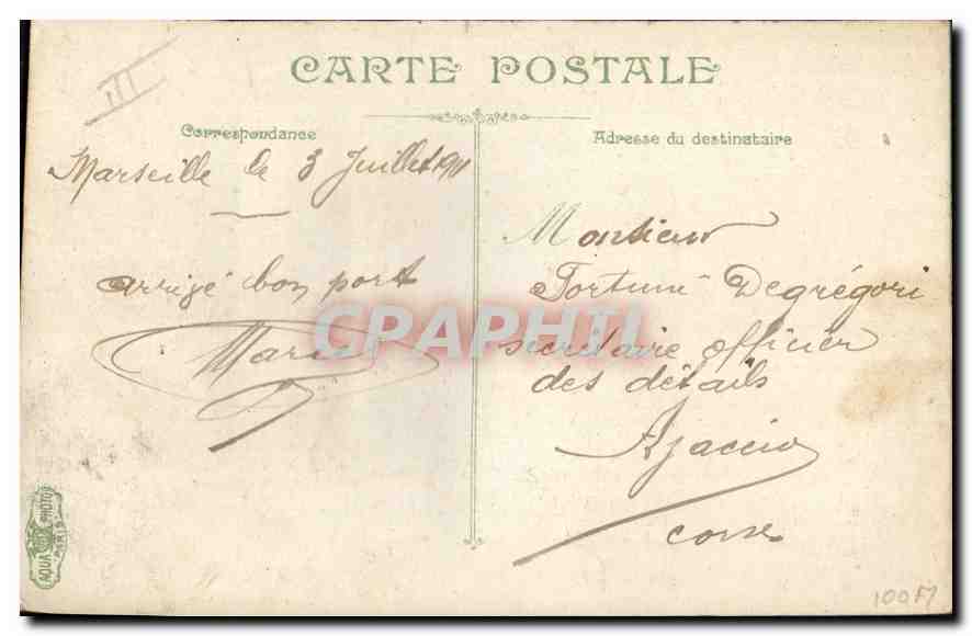 CPA Marseille Quais d'Embarquement des Transatlantiques  — Verso