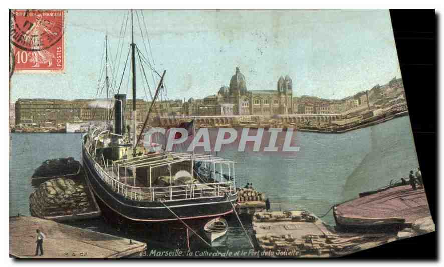 Marseille, la Cathédrale et le Port de la Joliette — éditeur L. V. C. G. n°63