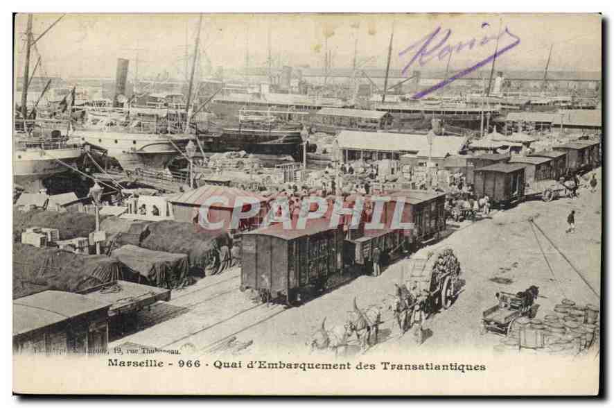 Marseille - 966 - Quai d'Embarquement des Transatlantiques — Éditeur : Lacombe, 18, rue Tadmoréau