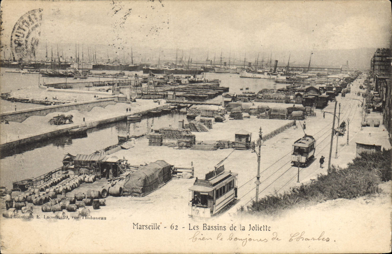 Marseille - 62 - Les Bassins de la Joliette — Phototype E. Lacoud, 39, rue Thubaneau