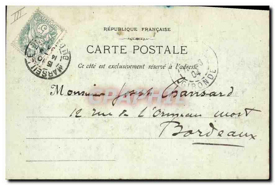CPA Marseille Quai d'Embarquement des Transatlantiques  — Rückseite