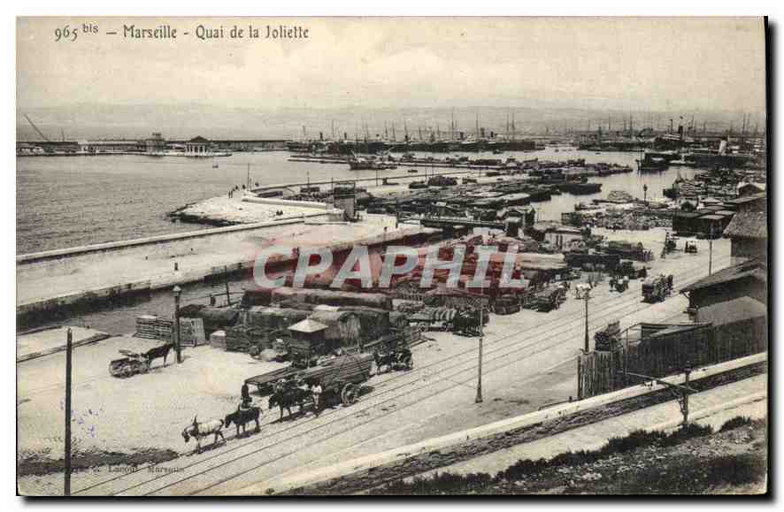Marseille - Quai de la Joliette — vue du port avec quais et embarcations — éditeur Léonard, n° 965 bis