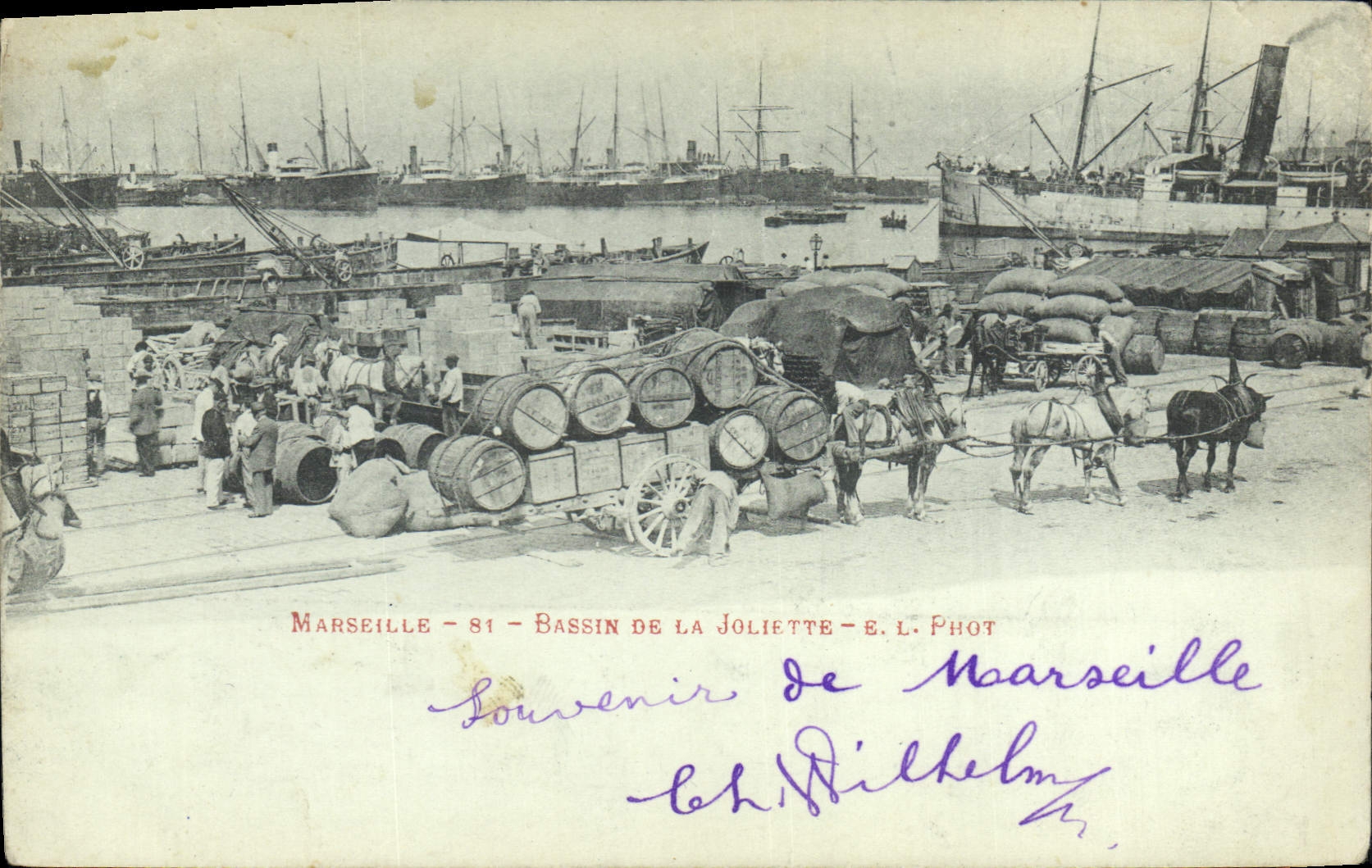 Antike Ansichtskarte Marseille Bassin de la Joliette