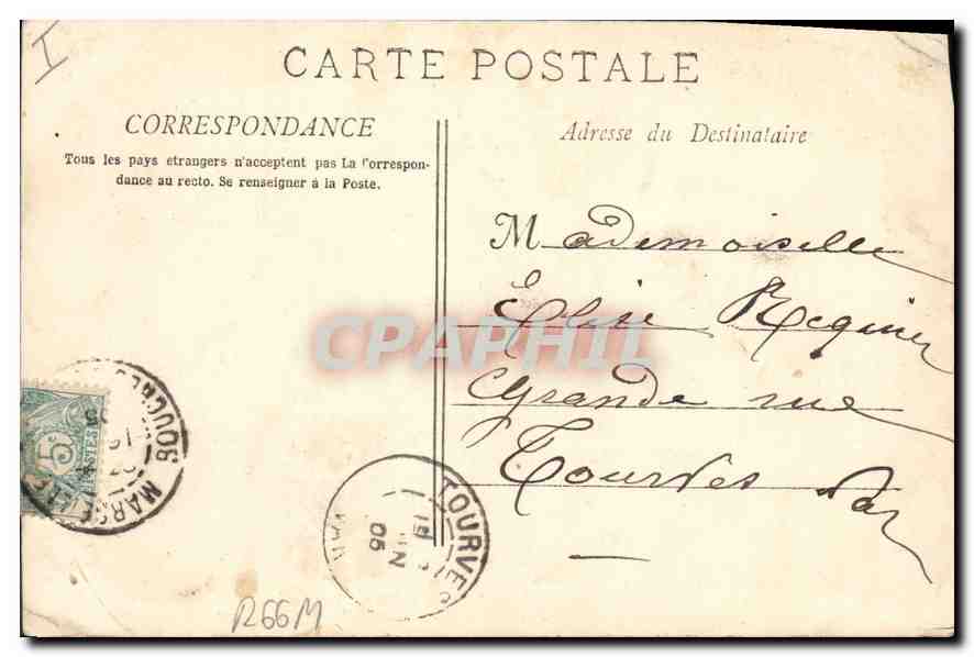 CPA Marseille les Pierres Plates et le Phare Sainte Marie  — Verso