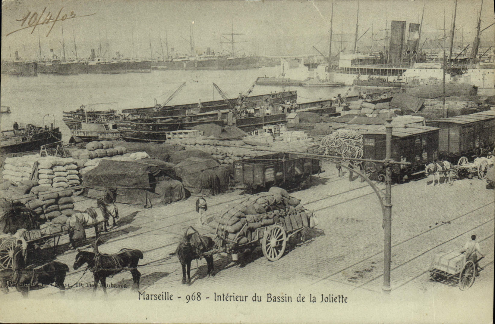 Marseille - 968 - Intérieur du Bassin de la Joliette — Photographe L. Cauur, 19, rue Toubaneau