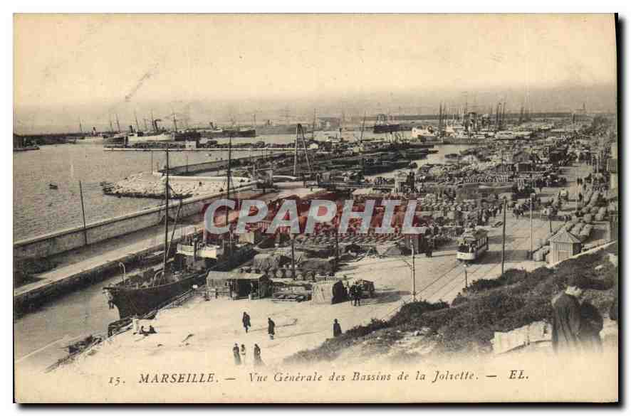 Marseille — Vue Générale des Bassins de la Joliette — EL.