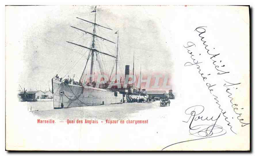 CPA Marseille Quai des Anglais Vapeur en chargement 
