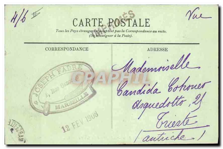 CPA Marseille vue generale de la grande Jetee de la Joliette  — Rückseite