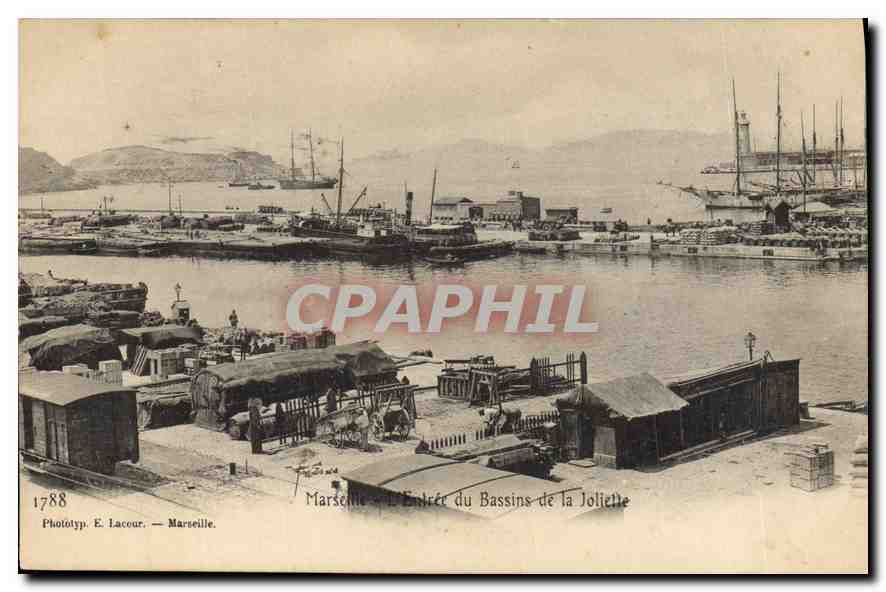 Marseille — L'Entrée des Bassins de la Joliette — Phototyp. E. Lacour — Marseille. N° 1788