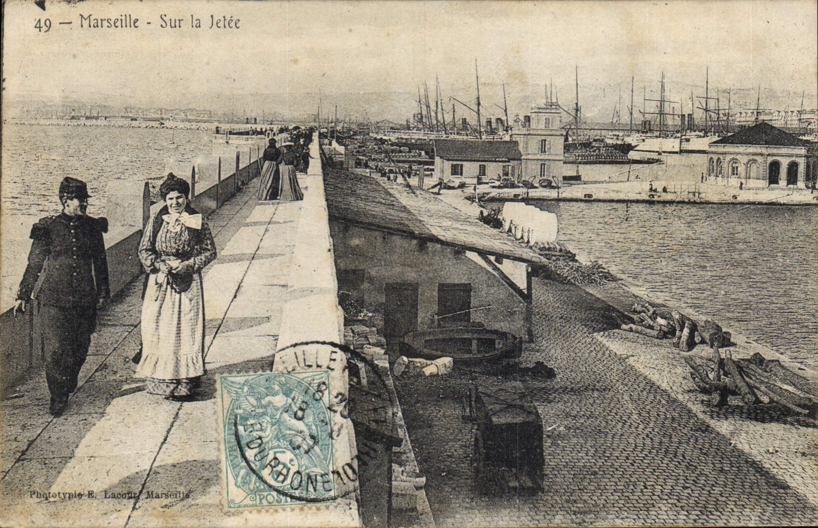 Marseille — Sur la Jetée — Phototypie E. Laconte Marseille