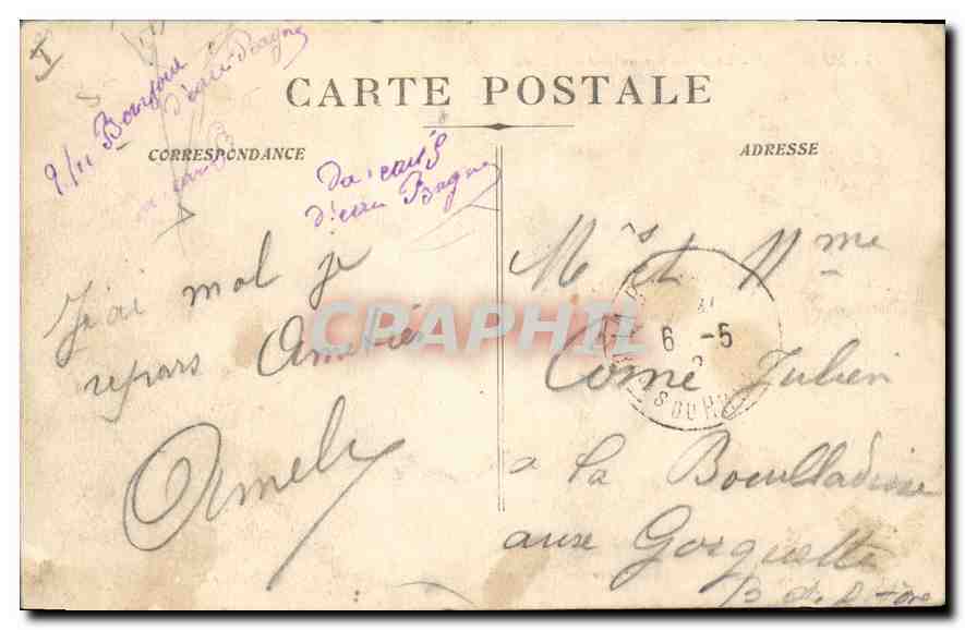 CPA Marseille la Jetee par un jour de Mistral  — Verso