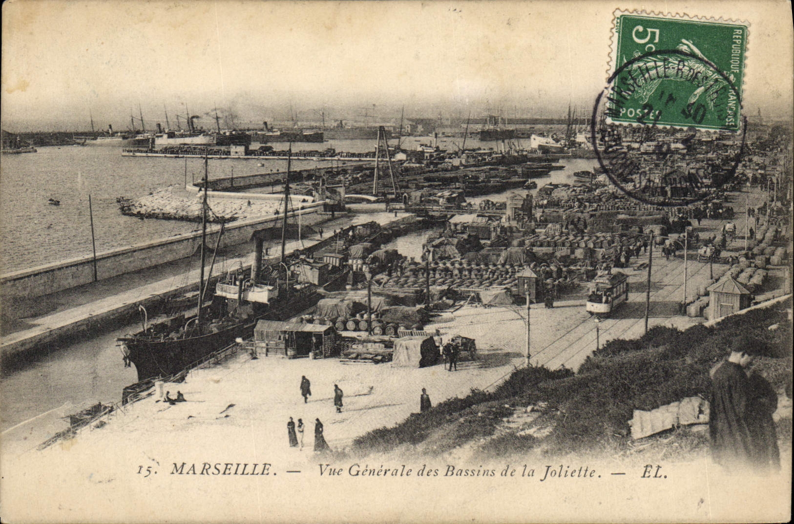 Marseille — Vue Générale des Bassins de la Joliette — Éditeur EL.