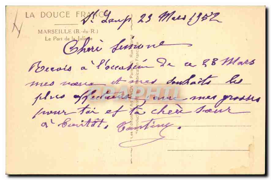CPA Marseille B du R le port de la Joliette  — Rückseite
