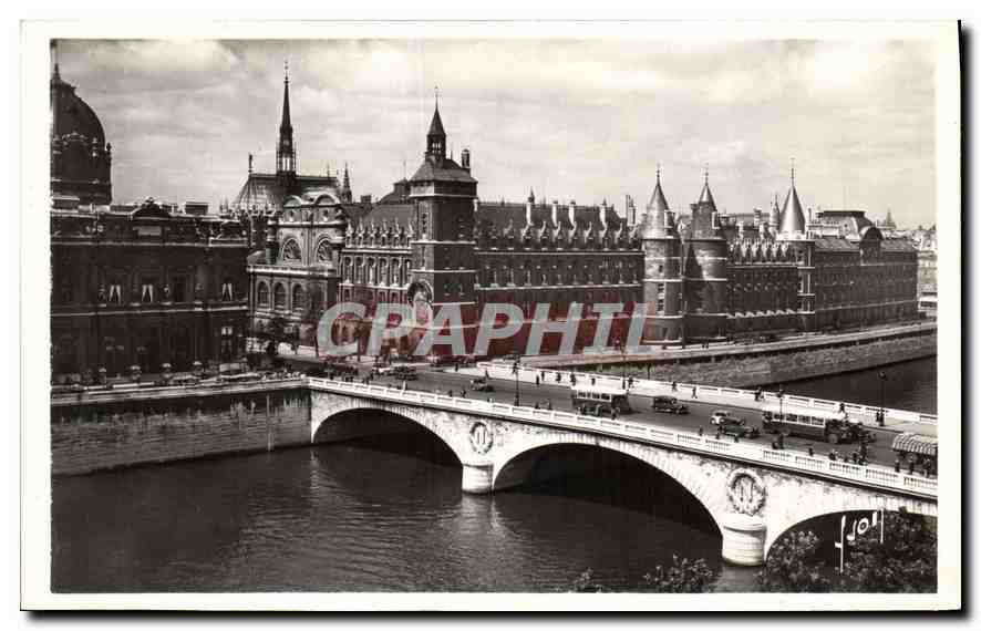 CPA Paris en Flanant le palais de justice et le pont au change 