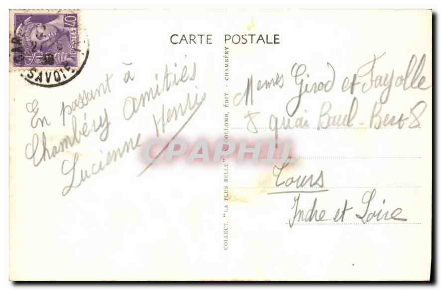 CPA Chambery chateau des ducs de Savoie Monument historique Xime siecle  — Rückseite