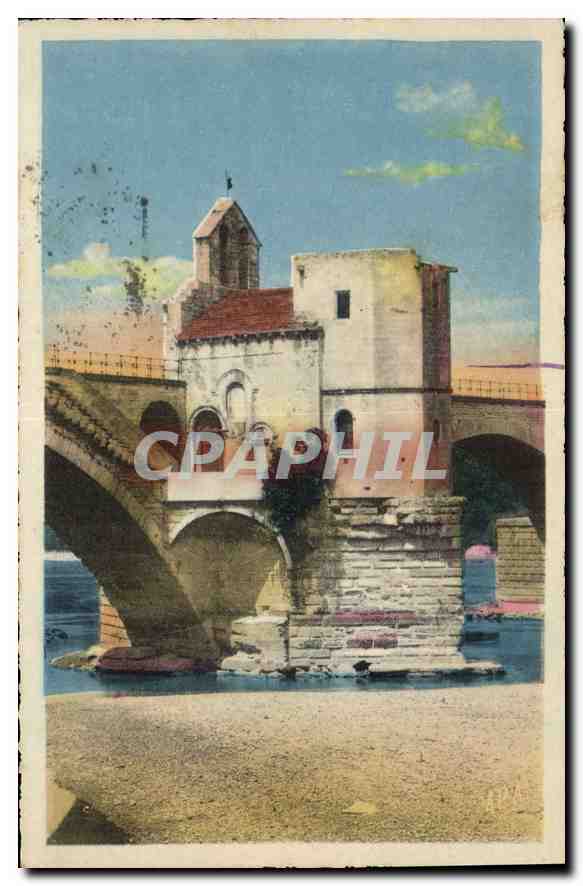 CPA Avignon le pont St Benezet la chapelle 