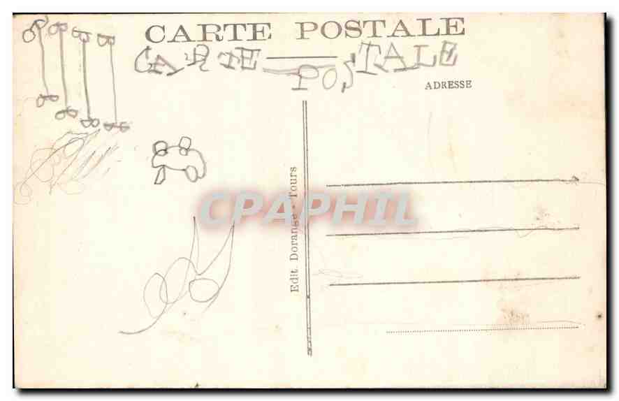 CPA Tours I et L la cathedrale Saint Gatien Mon hist XV et XVi S commencee ver 1170 terminee vers 15 — Rückseite