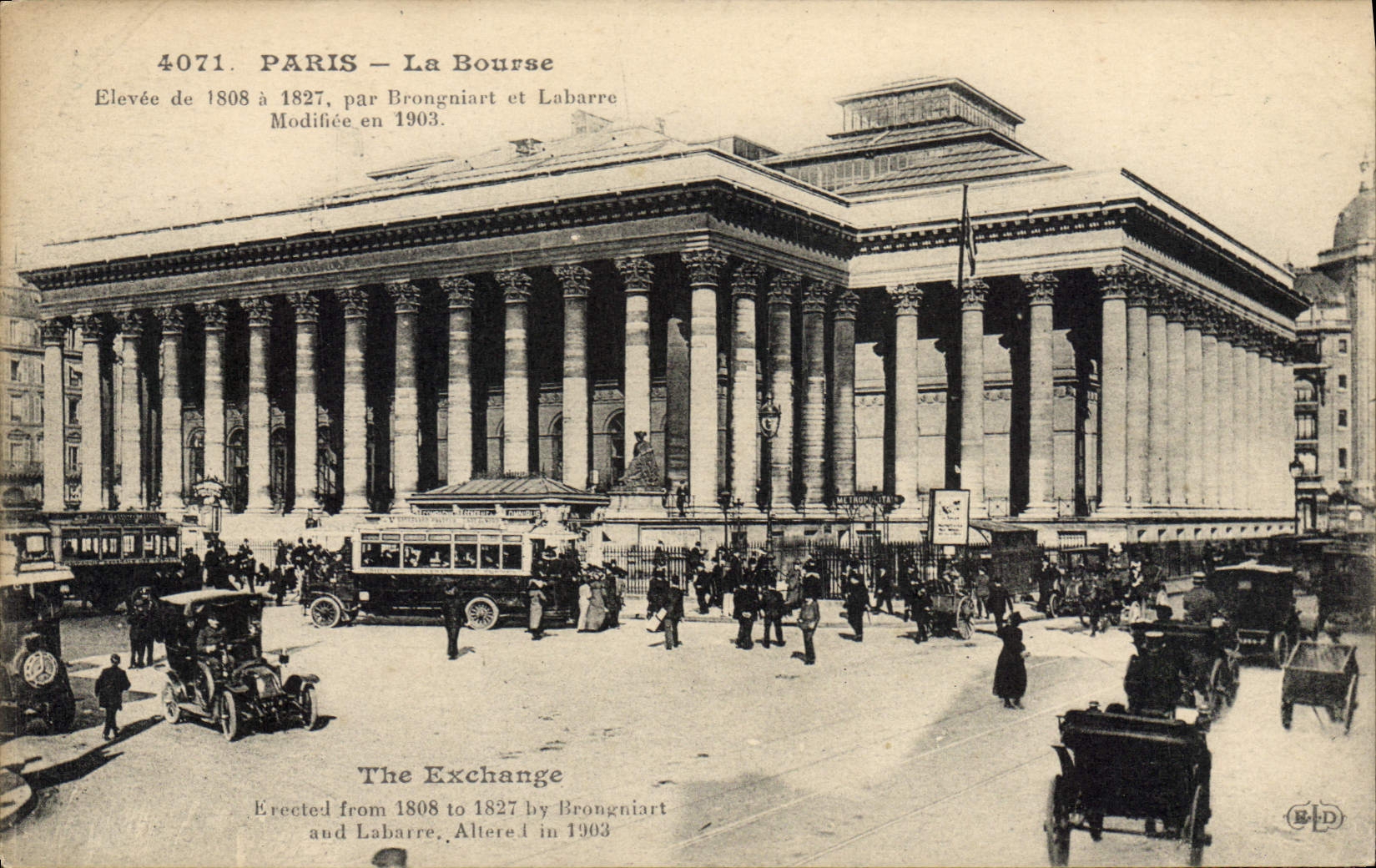 PARIS — La Bourse — Éditeur BLD, n° 4071