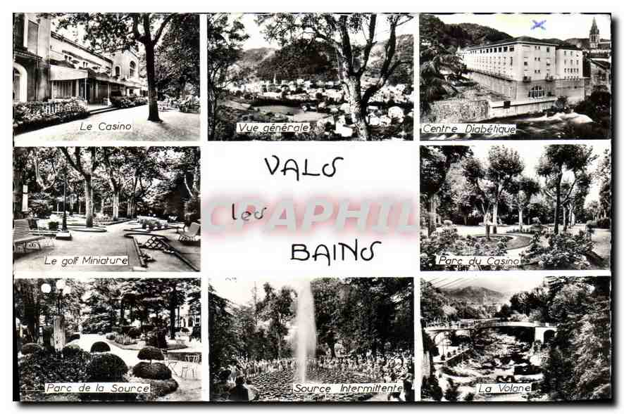 Vals-les-Bains — Vue générale, Casino, Centre Diabétique, Parc de la Source — Les Éditions J. Cellard (Rhône)