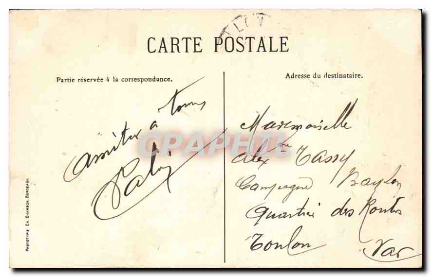 CPA Bordeaux le pont  — Verso
