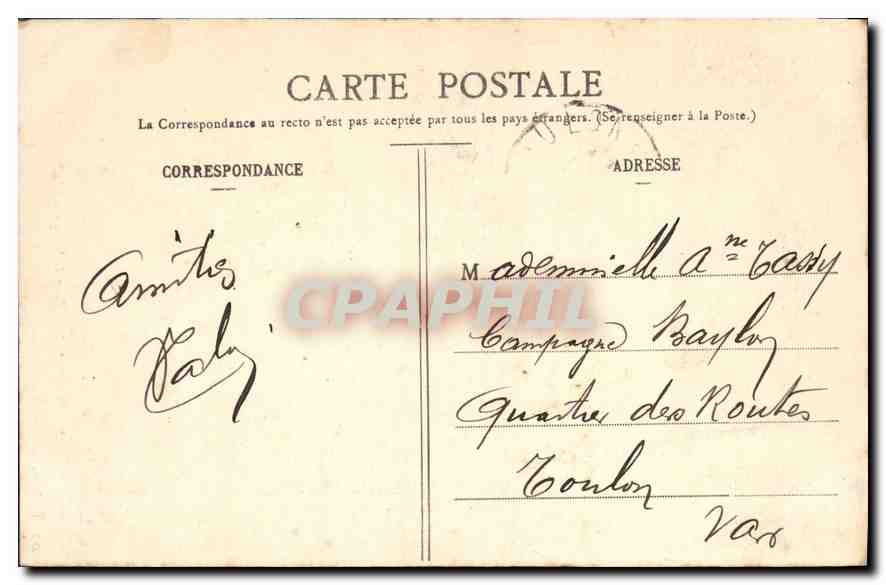 CPA Bordeaux tour de la Grosse Cloche  — Verso