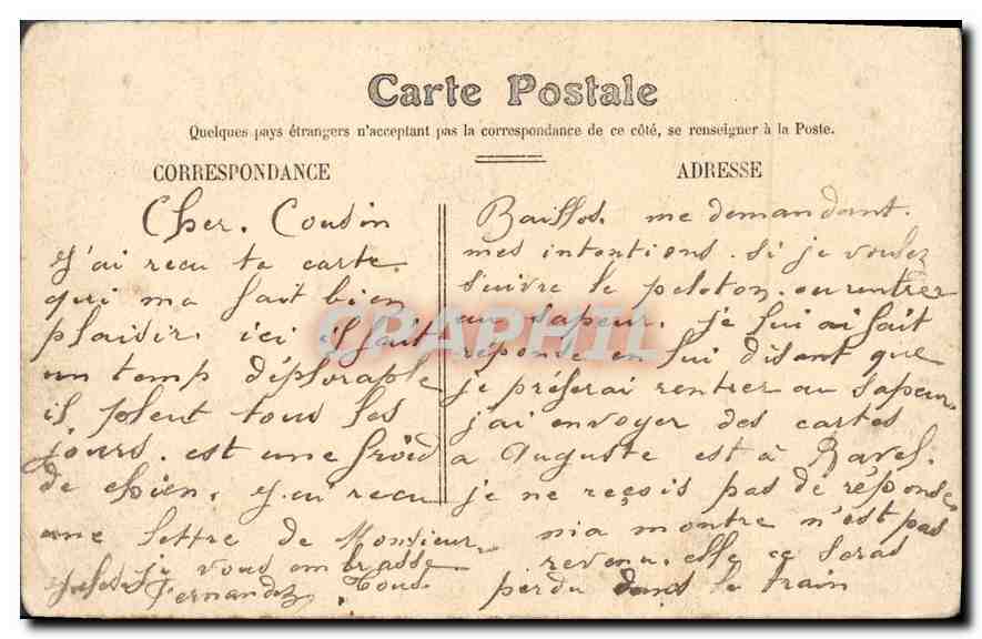 CPA Encore jours et la Fuite Train Militaria — Rückseite