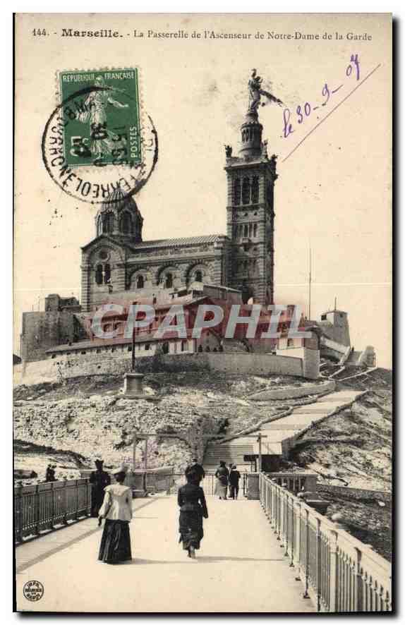 CPA Marseille La Passerelle de l'Ascenseur de Notre Dame de la Garde 