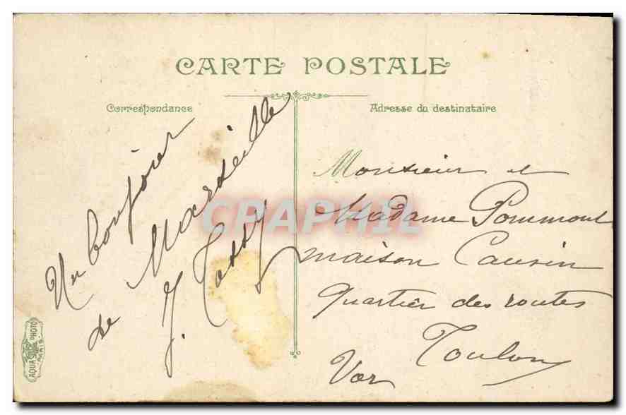CPA Marseille Jardins du Pharo et institut Pasteur  — Rückseite