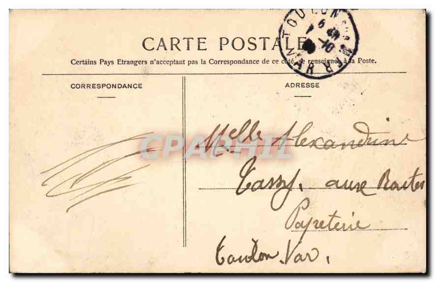 CPA Marseille Estrangin Pastre  — Verso