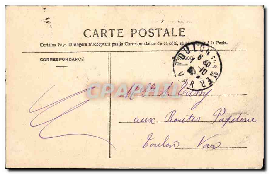 CPA Marseille Palais de Justice  — Rückseite