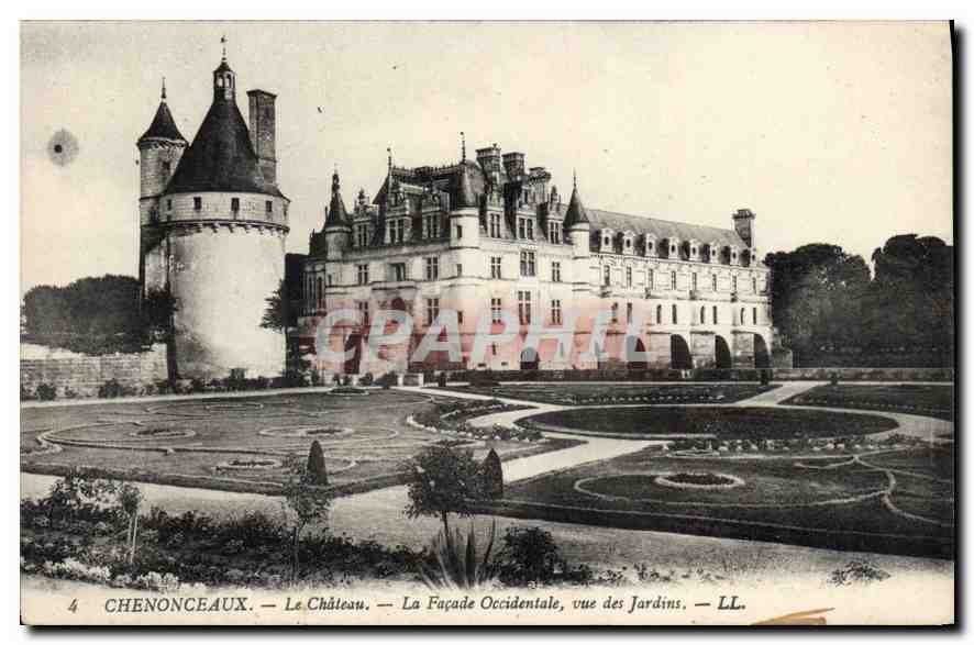 CPA Chenonceaux Le Chateau La Facade Occidentale vue des Jardins 