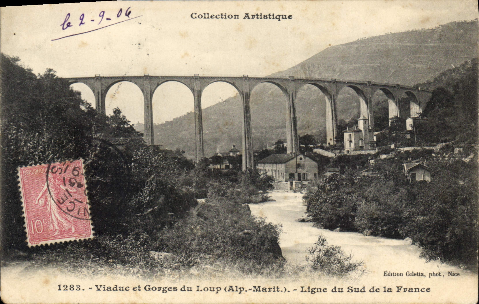 Viadukt und Gorges du Loup (Alp.-Marit.) — Südbahn Frankreichs — Giletta-Edition, Foto von Nice
